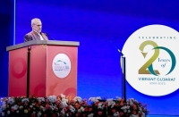 Prezidente Repúblika José Ramos-Horta hato&#039;o nia diskursu iha Simeira Globál Vibrant Gujarat da-10 iha Sesta, konvida investimentu no fó sai oportunidade ba parseria ho Índia no nasaun sira seluk. Foto:Media PR.