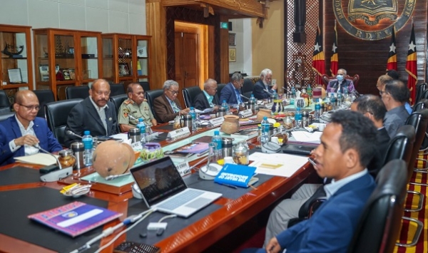 Reuniaun Konsellu Superior Defeza no Seguransa ne&#039;ebe prezide husi Prezidente Republika José Ramos Horta, iha Palasiu Prezidensial Aitarak Laran, Dili, Segunda ne&#039;e (07/04/25). Foto:Media GPM.