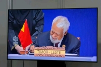 Primeiru-Ministru Kay Rala Xanana Gusmão asina akordu Timor-Leste nia adezaun ba ASEAN. (26/10/25). Foto:INDEPENDENTE.