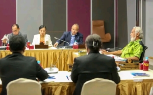 Sorumutu Konsellu Ministrus extra-ordináriu, iha auditóriu Kay Rala Xanana Gusmão, iha Ministériu Finansas, Sexta (20/02). FOTO: Media G-PM//