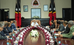 Reuniaun Konsellu Ministrus ne&#039;ebe Dirjiri husi PM Xanana, iha Palasiu Governu, Dili, Kuarta (03/12/25). Foto: Media GPM