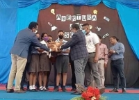 Vise-Ministériu Edukasaun Juventude no Desportu (MEJD), Antonio Guterres, hala'o abertura ba prosesu aprendijazen ba anu letivu 2022 nian, iha eskola Santo Inasiu de Loiola Kasait. Foto: Rufino/INDEPENDENTE.