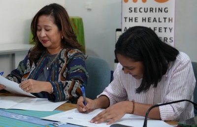 Fundus Populasaun ba Nasaoens Unidas (UNFPA-Sigla Ingles) hamutuk ho Asosiasaun Jornalista Timor-Leste (AJTL) kria kooperasaun liu husi asina memorandum nota entendimentu hodi kapasita no hasa’e kuiñesimentu jornalista sira ba kobertura iha área saúde nian. Foto:INDEPENDENTE.