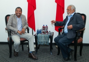 Ministru Defeza, Donaciano do Rosário da Costa Gomes “Pedro Klamar Fuik” hala&#039;o enkontru ho PM Kay Rala Xanana Gusmao, iha Palasiu Governu, Dili, (25/06/24). Foto:Media GPM.