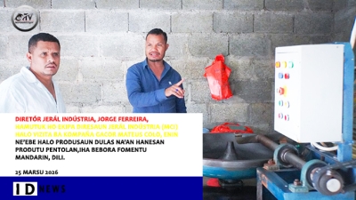 Diretór Jerál Indústria, Jorge Ferreira vizita produsaun pentolan. Foto MCI