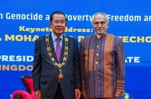  Prezidente Repúblika José Ramos Horta foto hamutuk ho Prezidente Senadu Kambodia, Samdech Techo HUN SEN, iha Palasiu Governu, Dili, (09/05). Foto:Media Gabinete PR.