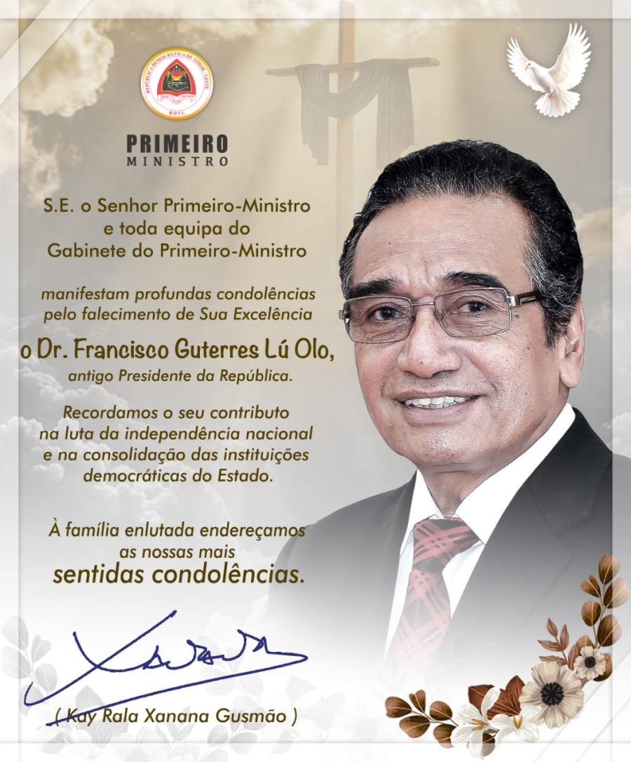 PM Xanana Hato'o Kondolensia Kle'an ba Saúdozo Fransisco Guterres “Lú Olo”