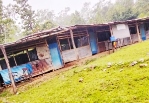 Kondisaun Eskola Filial Dugahau ne’ebé lokaliza iha aldeia Mausuka, Suku Maununu, Postu Administrativu Ainaro, Munisipiu Ainaro.FOTO: INDEPENDENTE.