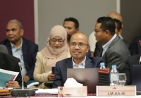 Prezidenti Ezekutivu EDTL, E.P, Paulo Alves partisipa iha diskusaun Komite Revizaun Orsamentu 2026, iha Salaun Auditoriu MF, Aitarak Laran, Dili, (09/08/25). Foto:Media EDTL.