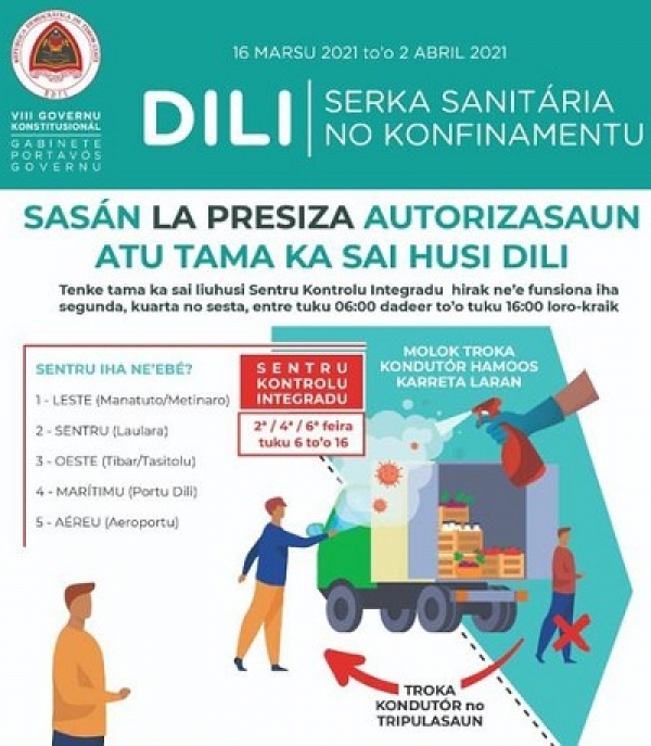 Autorizasaun Viajen ba Munisipiu iha situasaun serka sanitaria no konfinamentu obrigatoriu.