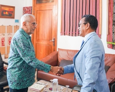 Ministru Justisa, Sergio da Costa Hornai hasoru malu ho Prezidente Repúblika, José Ramos Horta, iha Palasiu Prezidensial, Aitarak Laran, Dili, (12/05/25). Foto:Media Gabinete PR.