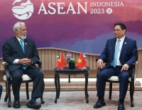 Primeiru-Ministru Kay Rala Xanana Gusmão hala'o enkontru ho Primeiru Ministru Vietname, Pham Minh Chinh iha loron 05 Setembru 2023. Foto:Media GPM.