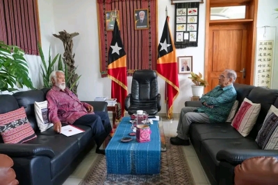 Primeriu Ministru, Kay Rala Xanana Gusmão enkontru semanal ho  Prezidente Repúblika, José Ramos Horta, iha palasiu Prezidente horseik (kinta). FOTO: Media G-PM.