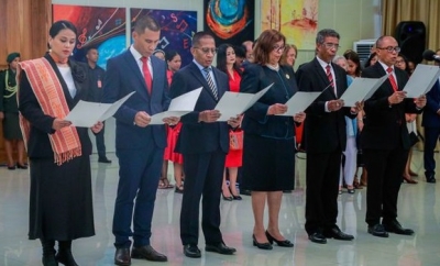 Prezidente Repúblika (PR), José Ramos-Horta, fó pose bá embaixadór foun na’in-neen. Iha Palasiu Prezidensial, (12/12/23). Foto:Media PR.