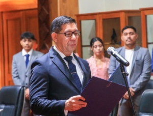Carlito Nunes nu’udar Embaixadór Estraordináriu no Plenipotentiáriu dahuluk husi Repúblika Demokrátika Timor-Leste ba Repúblika Índia. Foto:Media Gabinete PR.