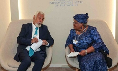 Primeiru Ministru (PM), Kay Rala Xanana Gusmão hala&#039;o enkontru ho Diretora Jerál Organizasaun Mundiál Komérsiu, Ngozi Okonjo-Iweala, iha Suiza. Foto:Media GPM.